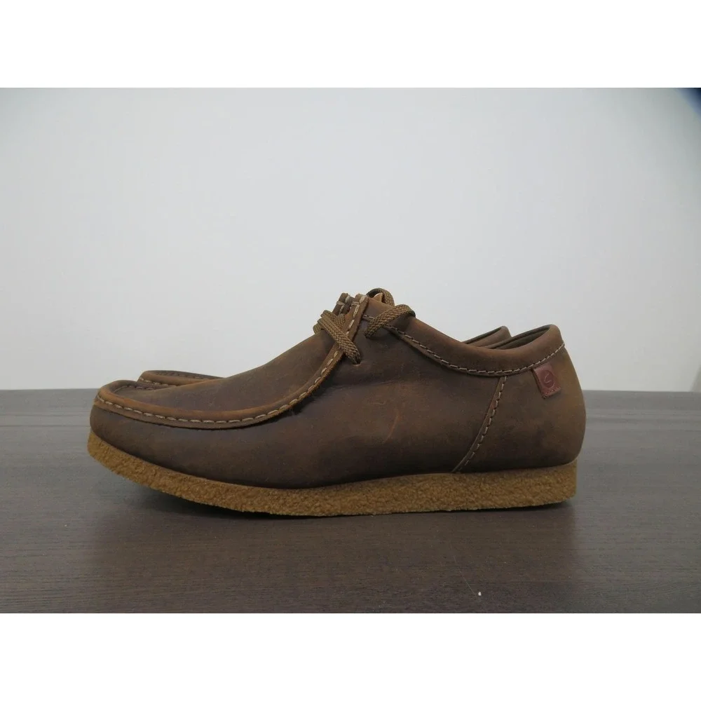 Clarks Wallabee Shoes Mens Size 12 Brown Leather Moccasin Crepe Sole Boots